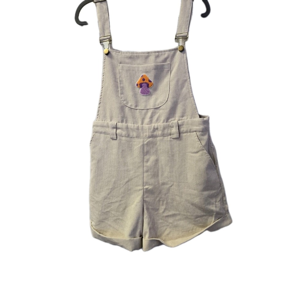 Mushroom Tan Overall Shorts Romper‎ Size L